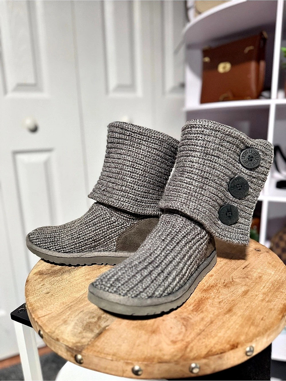UGG Cardy Knit Boot Gray Winter Boots